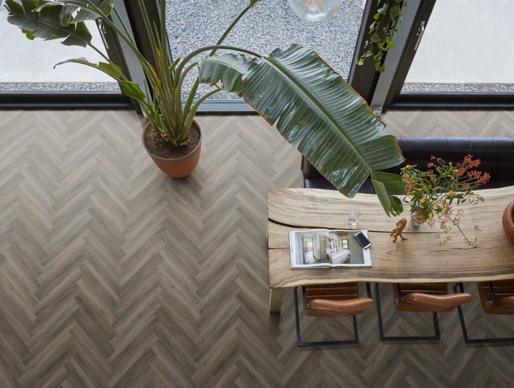 YUP Paddington Herringbone Dark Grey Dryback - Afbeelding 2